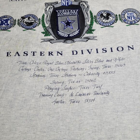 Vintage 90s Nutmeg Dallas Cowboys NFC Eastern Division T-Shirt Men’s XL NFL - Picture 4 of 12